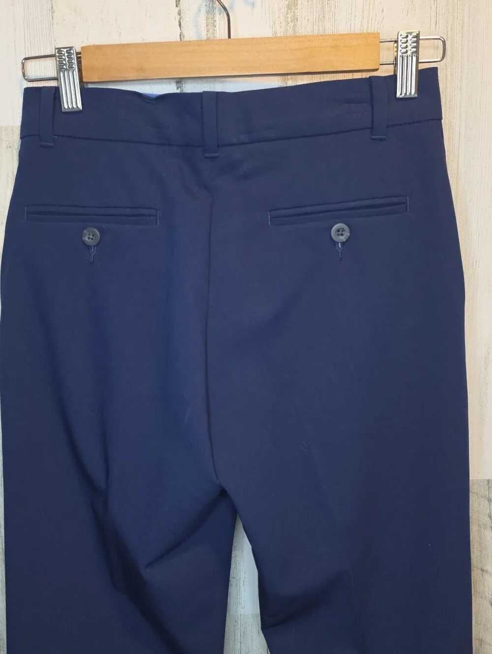 IZOD Boys Suit 3 Piece Navy Blazer Pants Blue Dress Shirt Size 10 12 Stretch